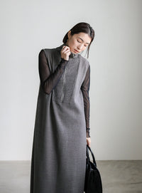 コットンニットベストワンピース