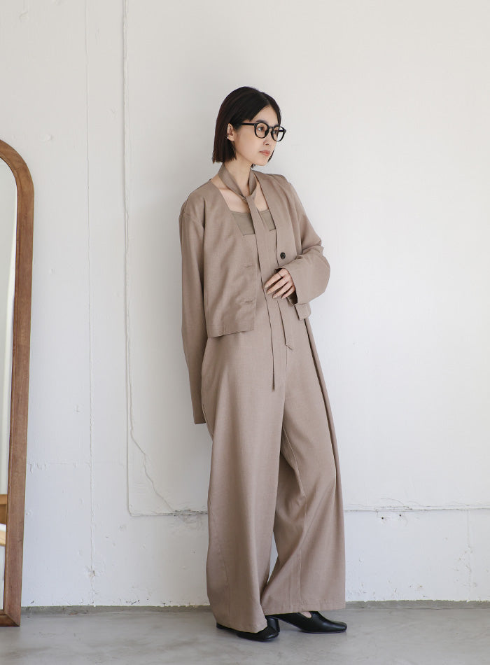 Et】ノーカラージャケットサロペットセットアップ – SELECT MOCA