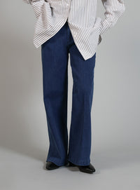 【Et】Semi-Flared Denim Pants