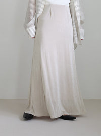 【サイズ展開あり】シャイニーストレッチナローロングスカート