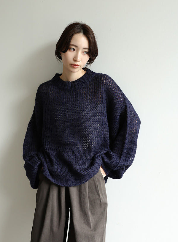 【Et】	Mohair-like Crew Neck Knit