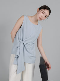 【Et】Asymmetrical Sleeveless Blouse
