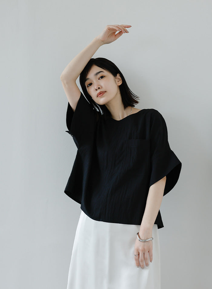 【Et】フロントポケットビッグカフスブラウス【SALE】