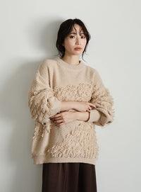 【Et】Asymmetrical Loop Panel Knit