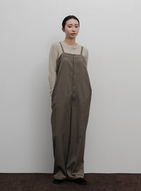【Et】Nuanced wide-leg Salopette
