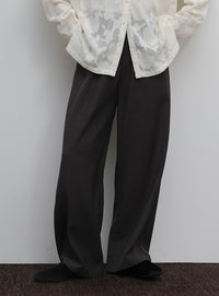 【Et】Twill Easy Straight Pants