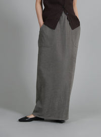 【Et】Front Pocket I-Line Skirt