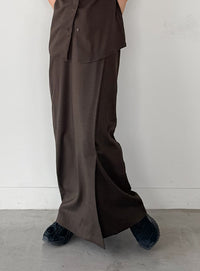 フロントタックIラインロングスカート【セットアップ対応】【by SON】