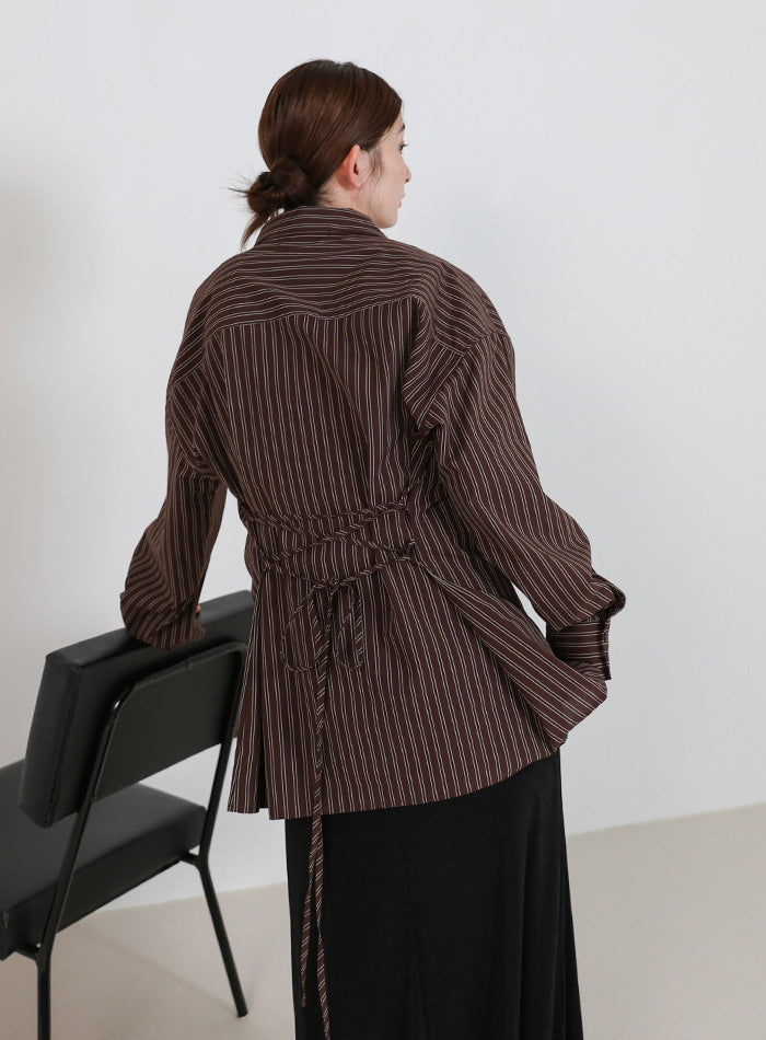 バックレースアップストライプシャツ – SELECT MOCA