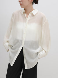 オーバーサイズワッシャーシアーシャツ