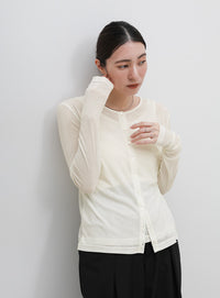 レイヤードライクシアーカーディガン