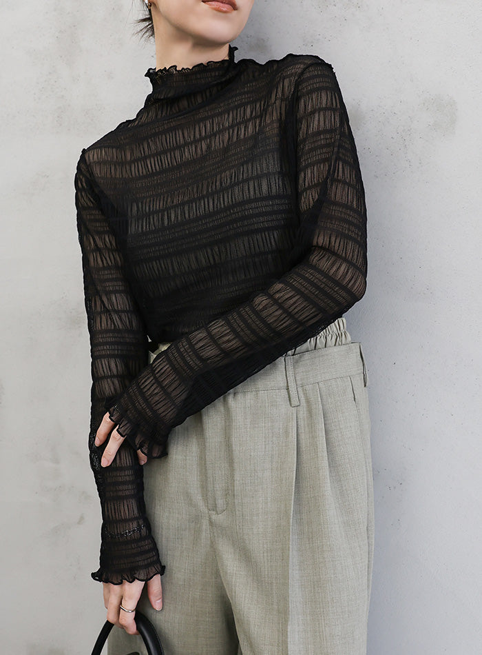 スモッキングレースシアートップス【official限定】【SALE