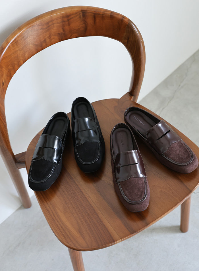 フェイクスエードヒールローファー – SELECT MOCA