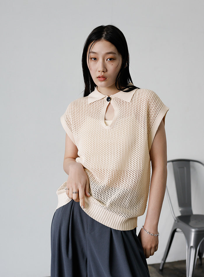 ドロップオープンメッシュニットトップス【SALE】 – SELECT MOCA