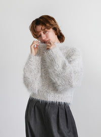 ミックスシャギーショートニット