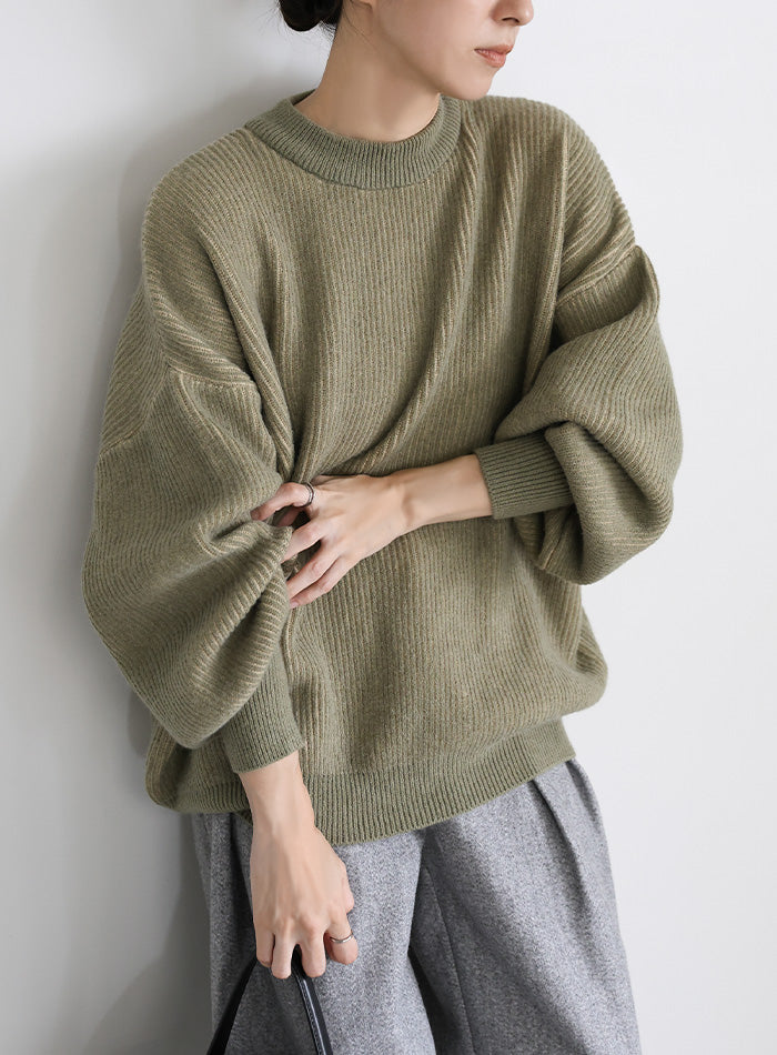 バイカラープレーティングオーバーニット – SELECT MOCA