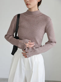 スリーブスリットプチハイリブニット