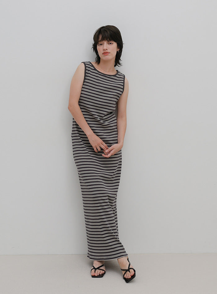 ボーダータンクトップロングワンピース – SELECT MOCA