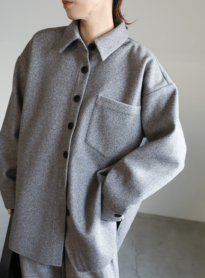 フェイクウールシャツジャケット