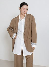 ロールアップストライプスリーブテーラードジャケット