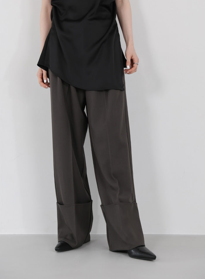 marka グレー ツータック ワイドストレートスラックス ロールアップツータックワイドストレートスラックス – SELECT MOCA