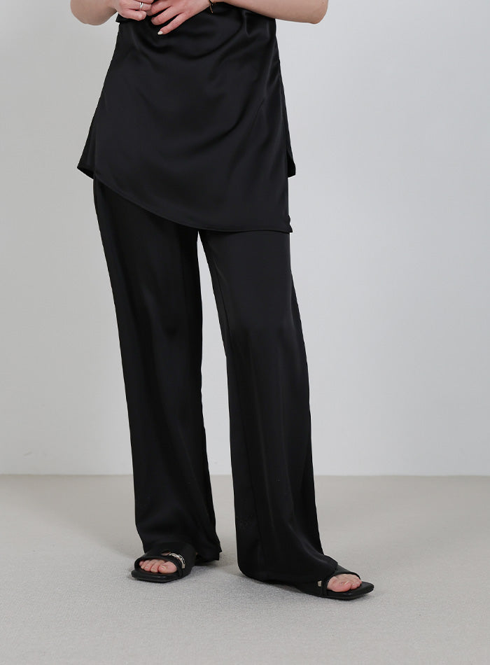 ストレートイージーサテンパンツ【セットアップ対応】 – SELECT MOCA