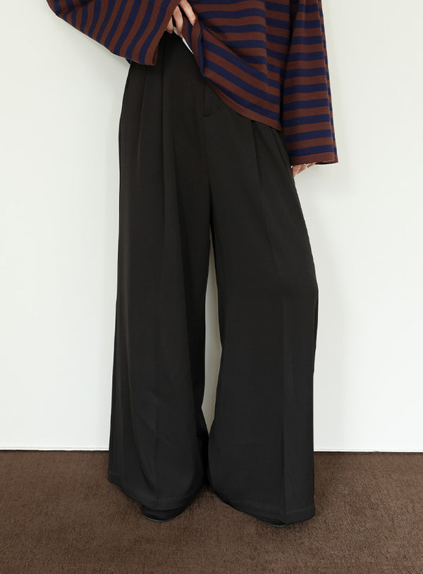 【Et】Two-tuck Wide Pants
