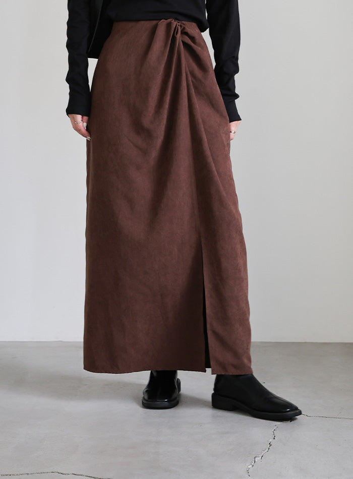 ピーチスキンウエストツイストスカート