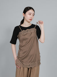 【Et】Lace Satin Camisole
