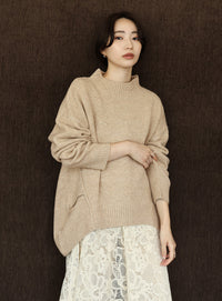 【Et】Petit High Neck Cocoon Silhouette Knit
