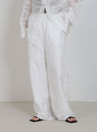 パッチワークエンブロイダリーパンツ