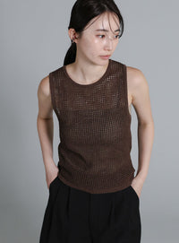 【Et】Mesh Knit Tank Top