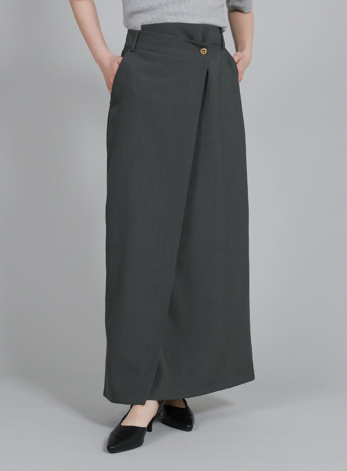 Et】Wrap Design I-Line Skirt – SELECT MOCA