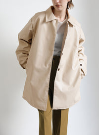 キルティングフェイクレザーオーバージャケット【SALE】