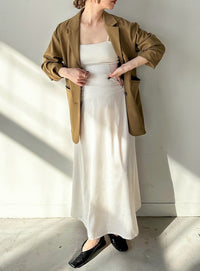 サテンナローロングスカート【by SON】