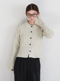 スポンディッシュポロニットカーディガン