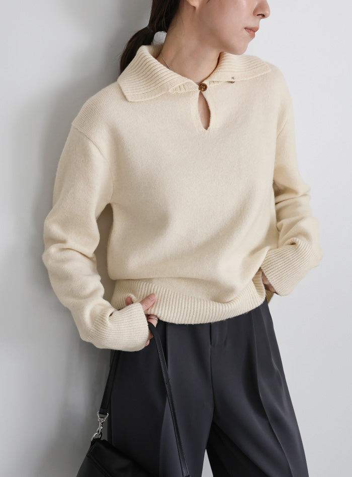 ボタンデザインハイネックニット – SELECT MOCA