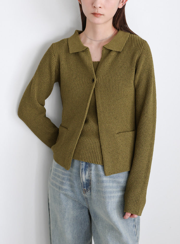 ポロカーディガンニットセット