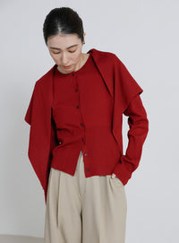 ニットスカーフセットカーディガン