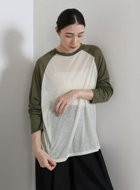 シアーラグランロングスリーブTシャツ