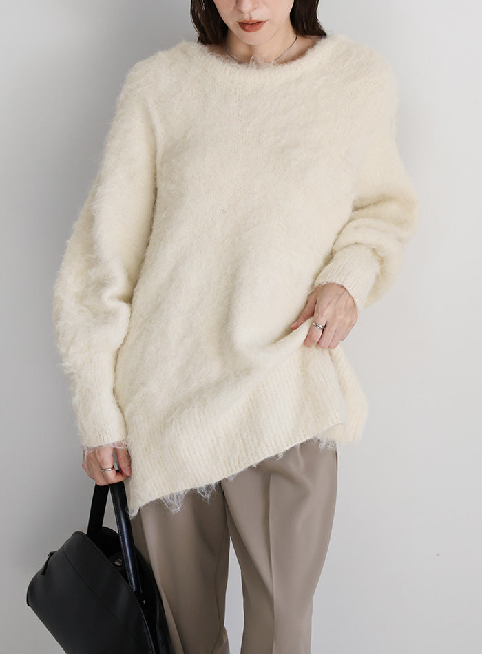 モヘアタッチ2WAYオーバーニット