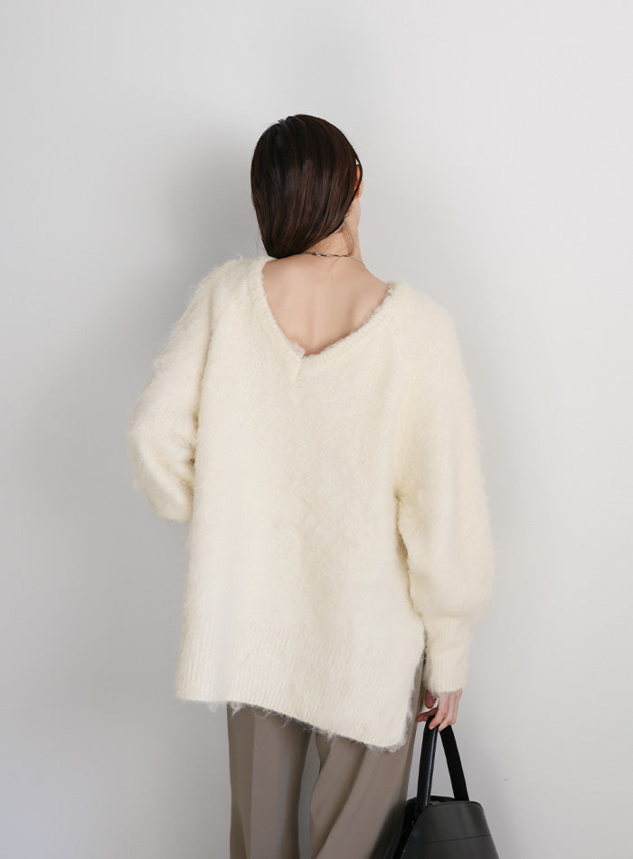 モヘアタッチ2WAYオーバーニット