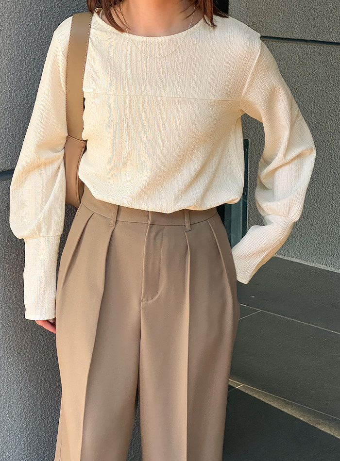 クラッシュジャガードロングカフストップス – SELECT MOCA