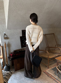 センタースリット透かし編みニット【by SON】