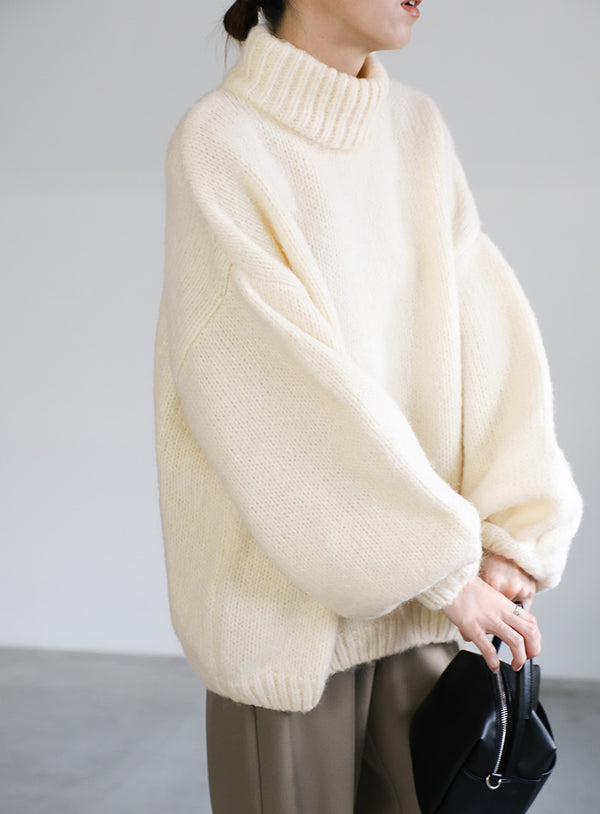 ローゲージハイネックオーバーボリュームスリーブニット【by SON】
