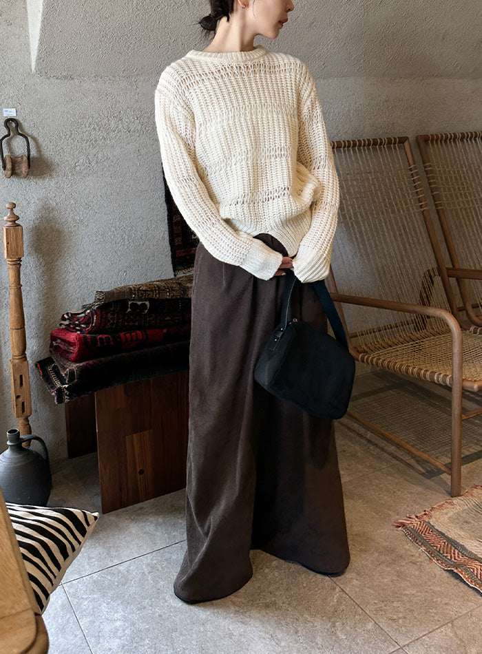 センタースリット透かし編みニット【by SON】