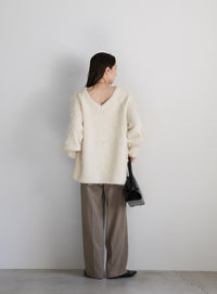 モヘアタッチ2WAYオーバーニット