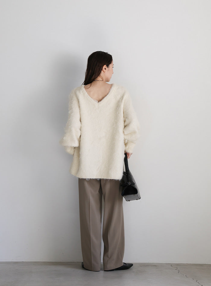 モヘアタッチ2WAYオーバーニット