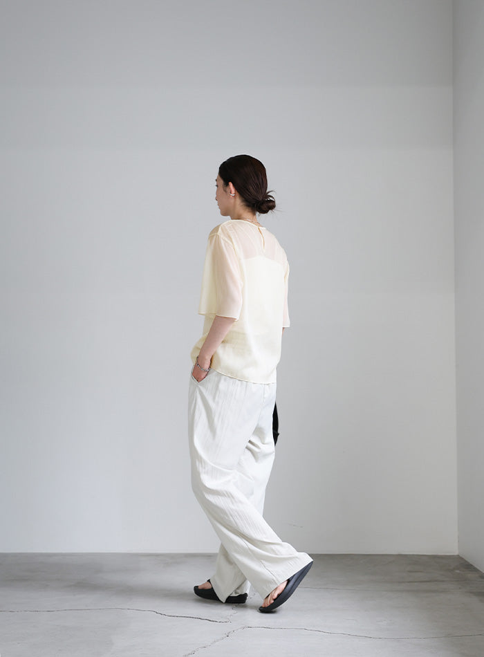 ラメシアーハーフスリーブブラウス【SALE】