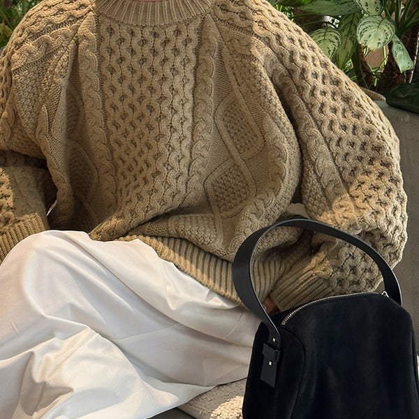 サイズ展開あり】ヴィンテージライクケーブルニット【by SON